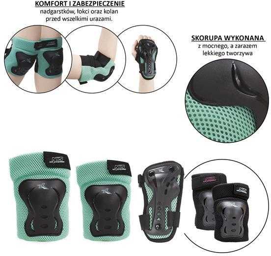 H706 JUODOS IR MĖTINĖS DYDŽIO. L NILS EXTREME PROTECTOR RINKINYS