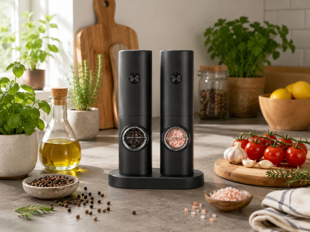 HERBAL elektrinis prieskonių malūnėlis 2 vnt.