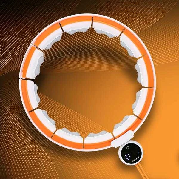 HHM21 HULA HOP BALTA/ORANŽINĖ SU MAGNETAIS, TPE PUBS IR SVORIU + HMS SKAITIKLIS