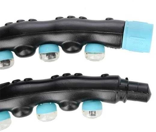 HHP006 JUODAI MĖLYNAI HULA HOP MASAŽAS SU MAGNETAIS 98cm HMS