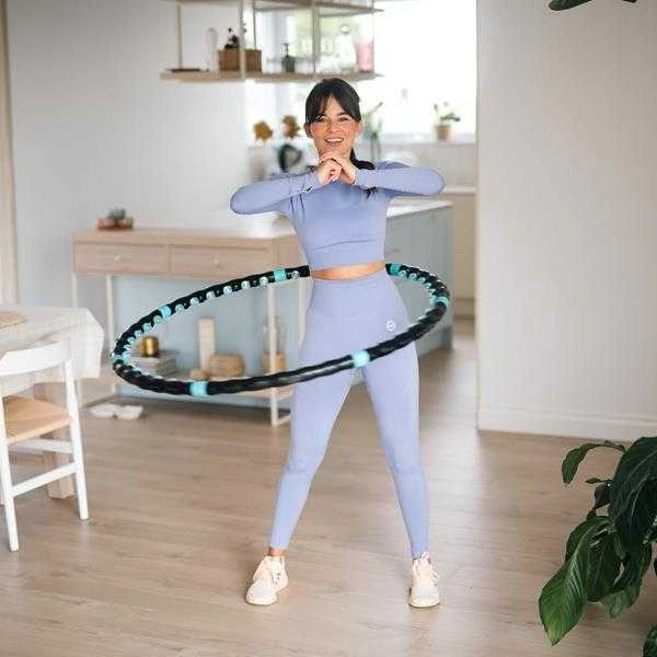 HHP006 JUODAI MĖLYNAI HULA HOP MASAŽAS SU MAGNETAIS 98cm HMS