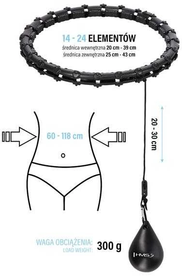 HHW02 HULA HOP Juodas SU KUBILIAIS IR HMS SVORIU