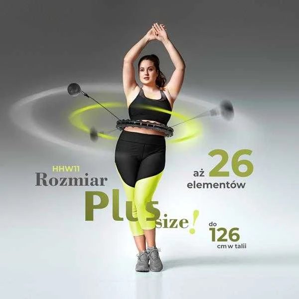 HHW11 PLIUSIO DYDŽIO HULA HOP Juodas SU KUBILIAIS IR HMS SVORIU