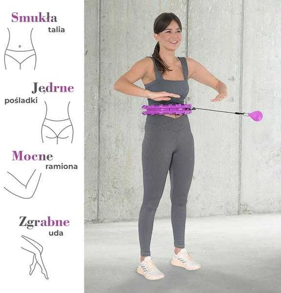 HHW12 PLIUS DYDŽIO HULA HOOP VIOLETAS SU RIEŠUTAIS IR HMS SVORIU