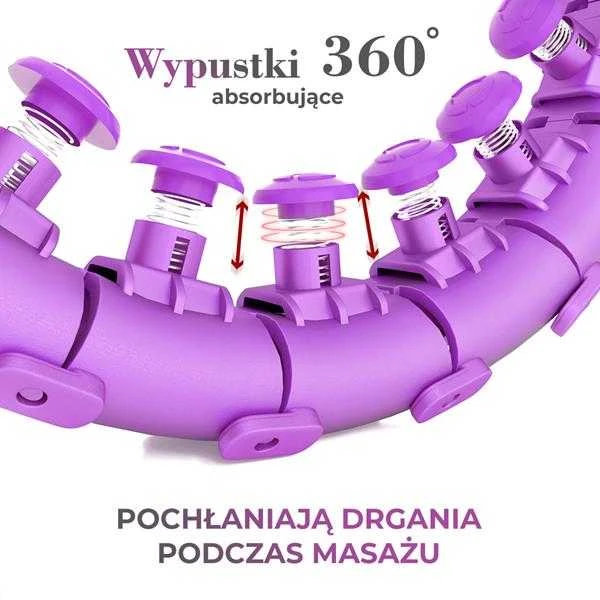 HHW12 PLIUS DYDŽIO HULA HOOP VIOLETAS SU RIEŠUTAIS IR HMS SVORIU