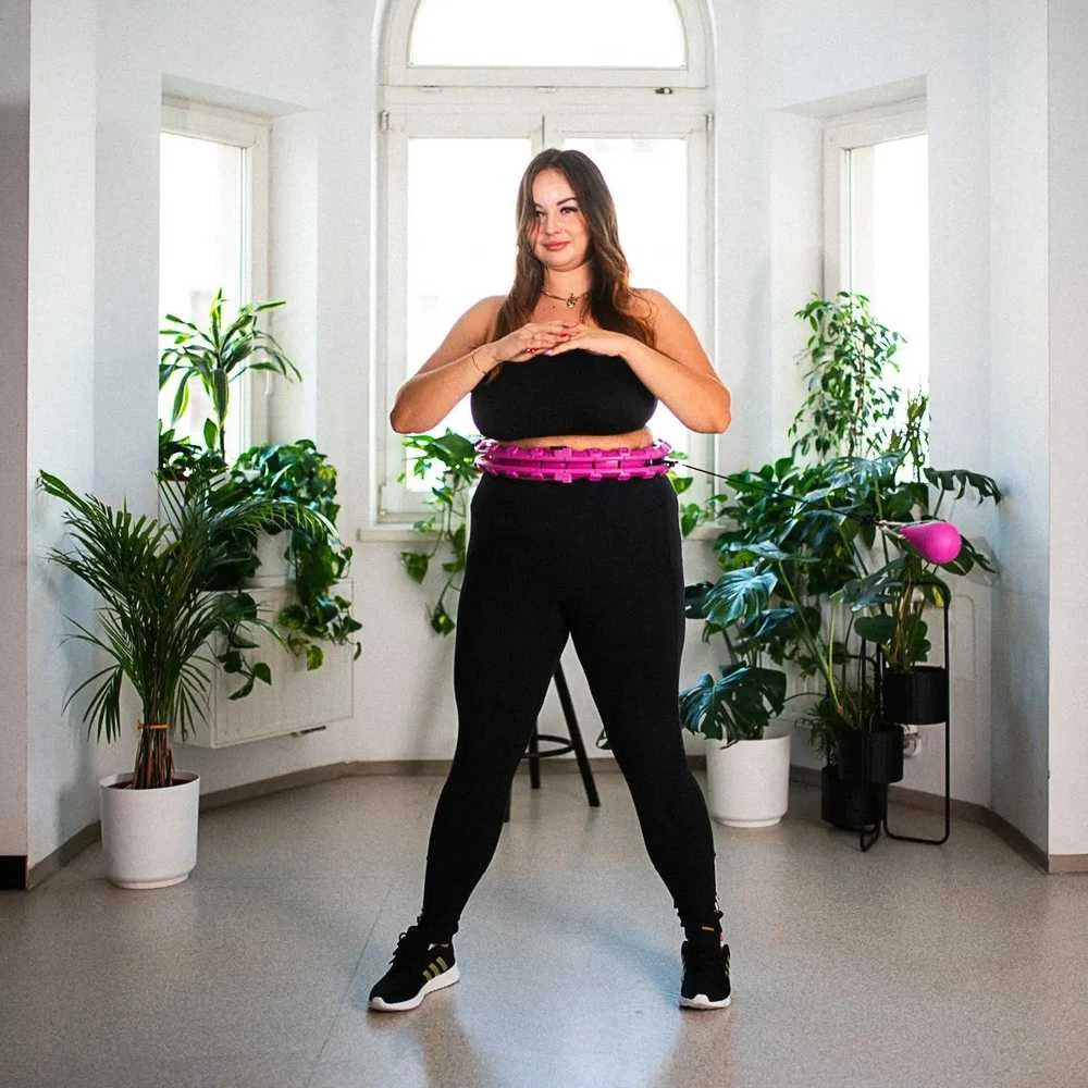 HHW12 PLIUS DYDŽIO HULA HOOP VIOLETAS SU RIEŠUTAIS IR HMS SVORIU