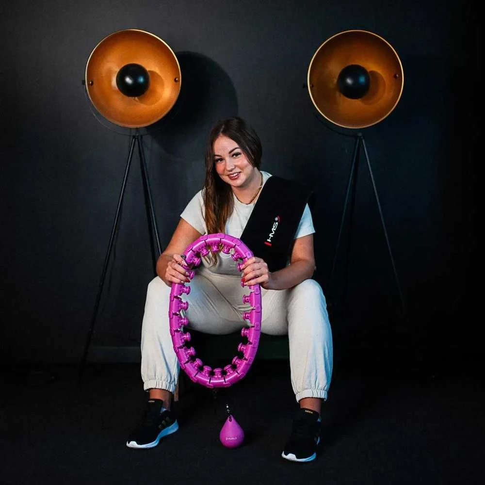 HHW12 PLIUS DYDŽIO HULA HOOP VIOLETAS SU RIEŠUTAIS IR HMS SVORIU