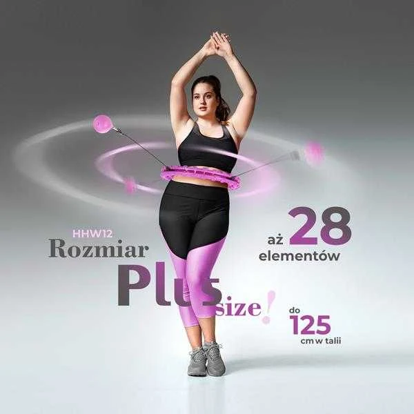 HHW12 PLIUS DYDŽIO HULA HOOP VIOLETAS SU RIEŠUTAIS IR HMS SVORIU