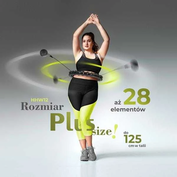 HHW12 PLIUS DYDŽIO HULA HOP Juodas SU KUBILIAIS IR HMS SVORIU