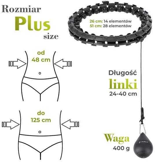 HHW12 PLIUS DYDŽIO HULA HOP Juodas SU KUBILIAIS IR HMS SVORIU
