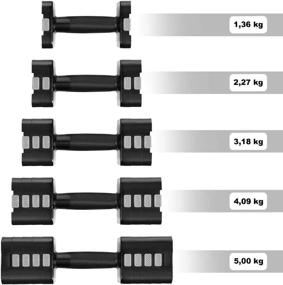 HL02 REGULIUOJAMI JUODŲ VARŽŲ SVORIUKAI 2 x 5 KG HMS