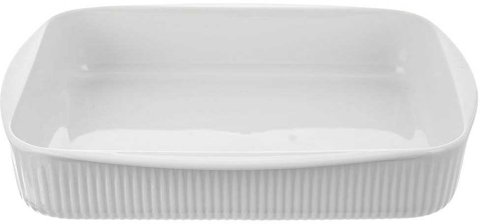 Indų kepimo forma, porcelianinė, balta, 30,5x24,5x5,5 cm, 2,2 l