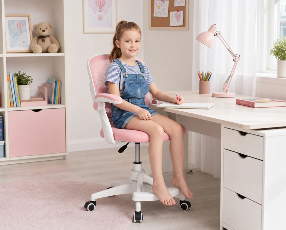 JUNIOR rožinė besisukanti kėdė