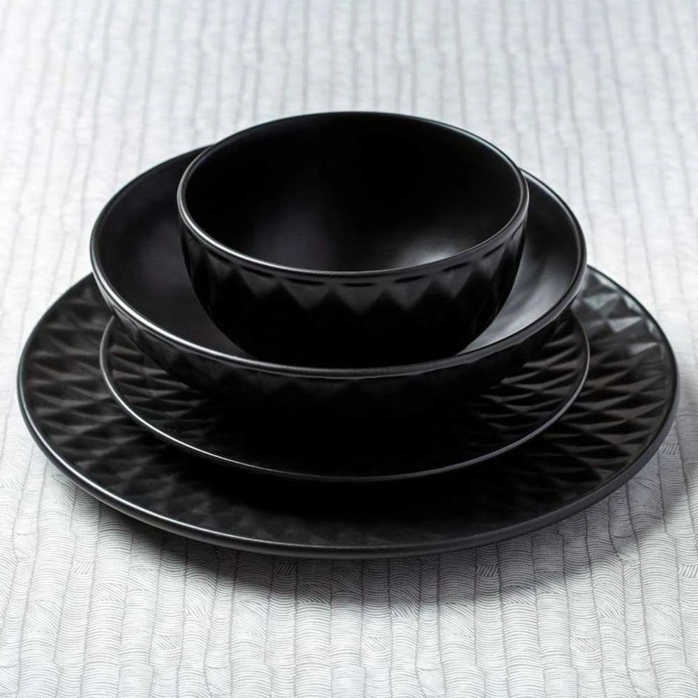 Juoda keramikinė desertinė lėkštė, SOHO CLASSIC 20 cm