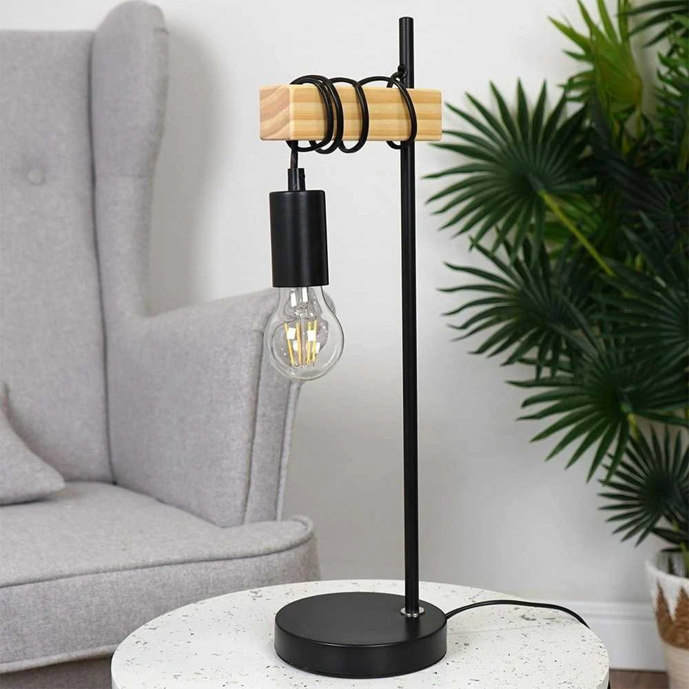 Juoda stalinė lempa 51 cm