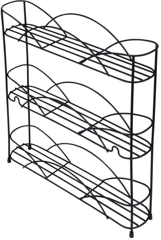 Juodo metalo prieskonių lentyna 33,5x6,5x33,5 cm
