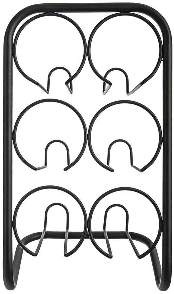 Juodo metalo vyno lentyna 6 buteliams 22,5x39 cm