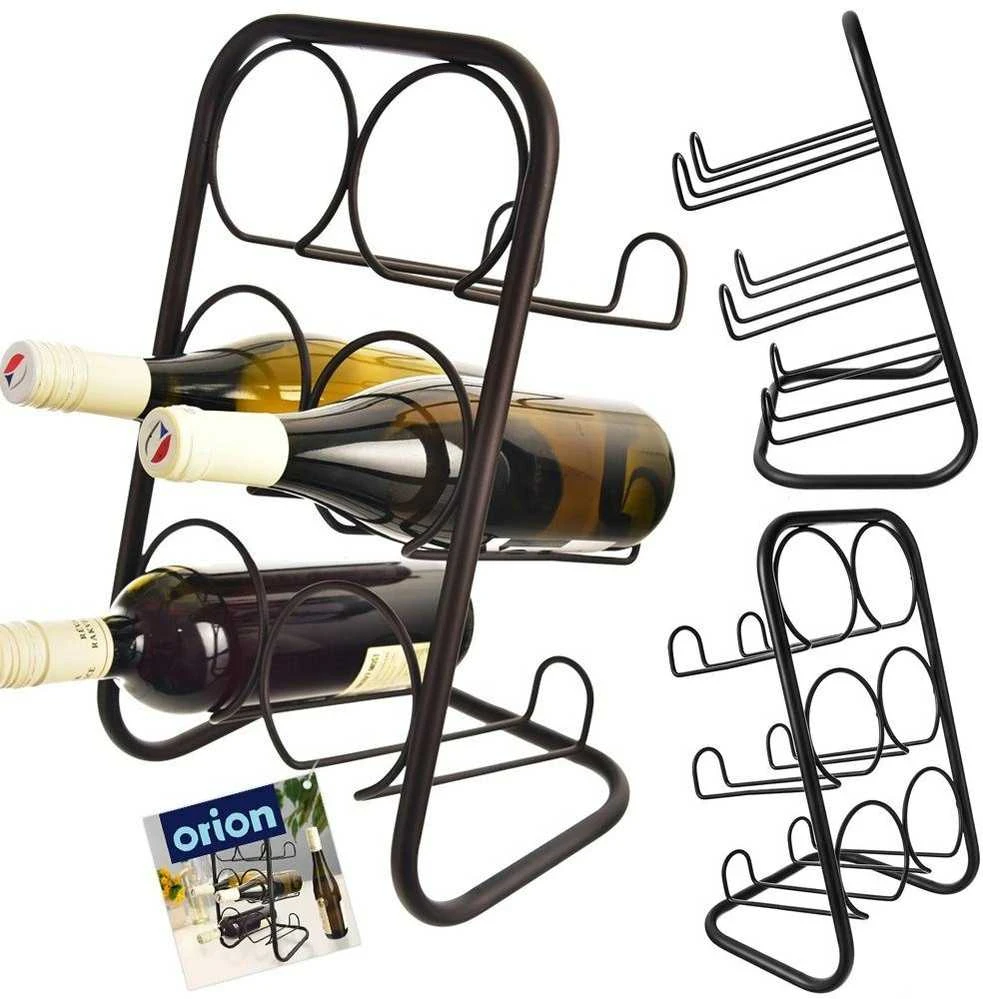 Juodo metalo vyno lentyna 6 buteliams 22,5x39 cm