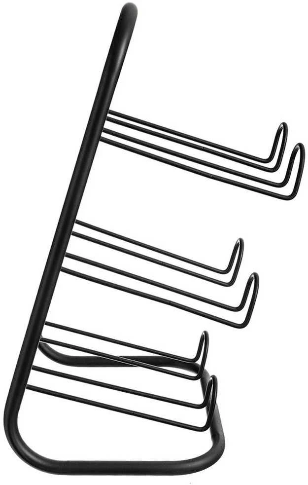 Juodo metalo vyno lentyna 6 buteliams 22,5x39 cm