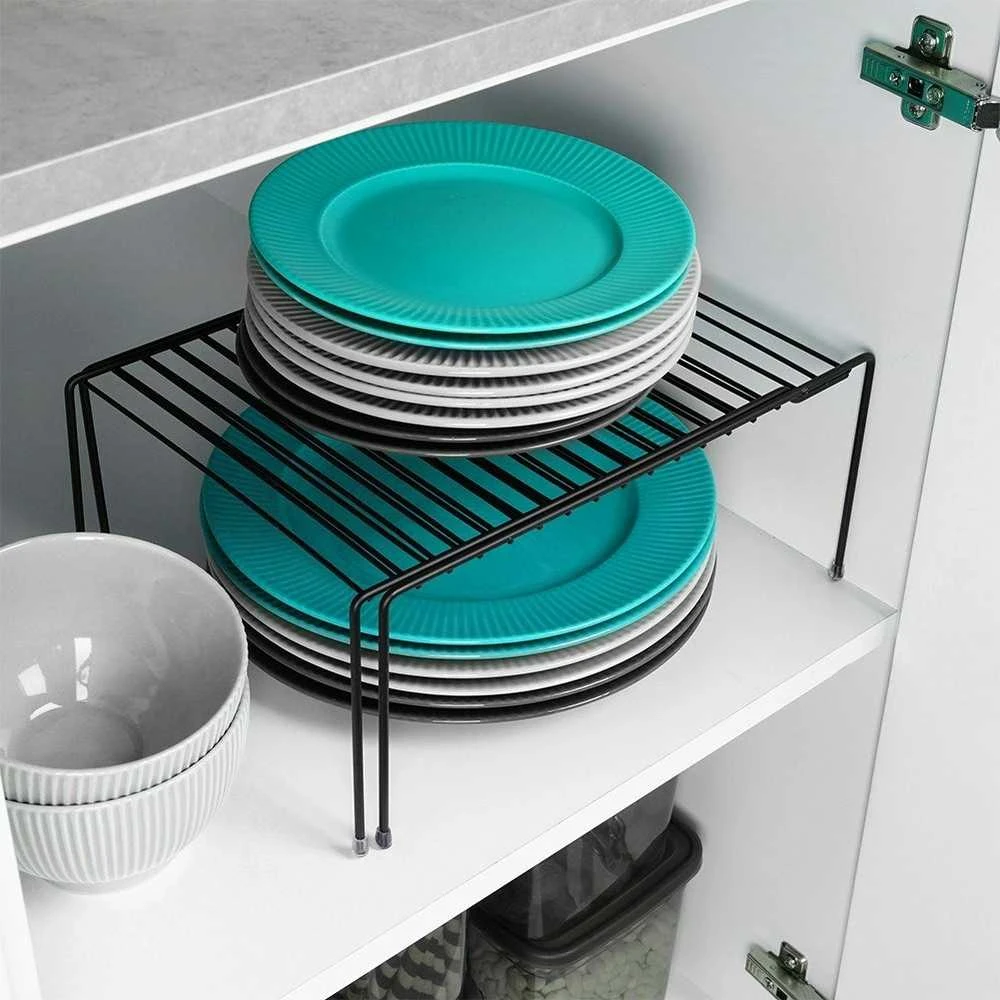 Juodos metalinės virtuvės lentyna, ištraukiama, 34,5-48 cm