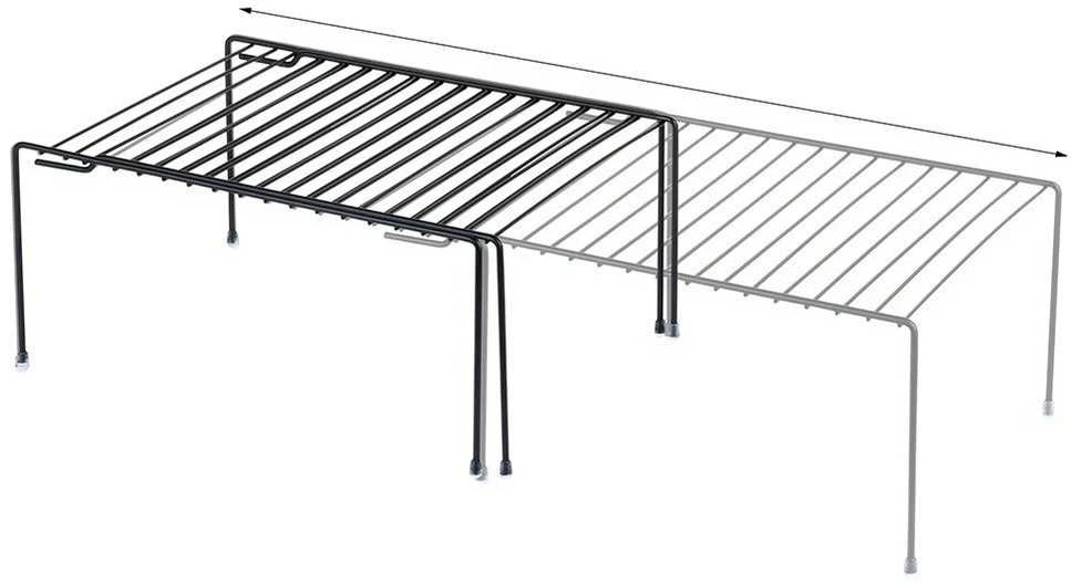 Juodos metalinės virtuvės lentyna, ištraukiama, 34,5-48 cm