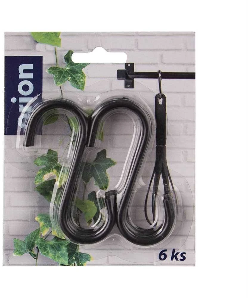 Kabliukai juodi turėklų priedams 7,5 cm 6 vnt