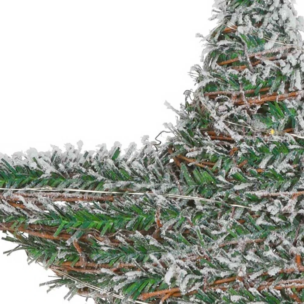 Kalėdinė apsnigta šviečianti žvaigždė puošmena, kalėdinis apšvietimas, 20 LED, 30 cm
