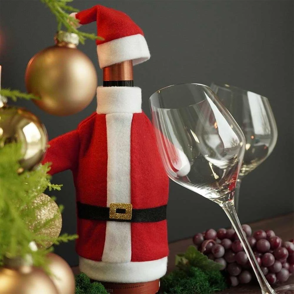 Kalėdų butelio dangtelis Kalėdų Senelis vynas alkoholis drabužiai vyno dovana Kalėdos