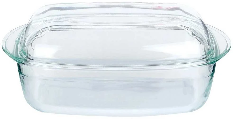 Karščiui atsparus stiklinis indas su dangteliu, 3+1,5 l