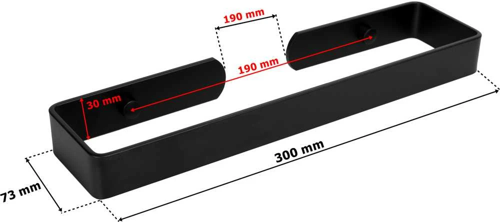 Kasos metalinė sieninė kabykla 30 cm juoda palėpė