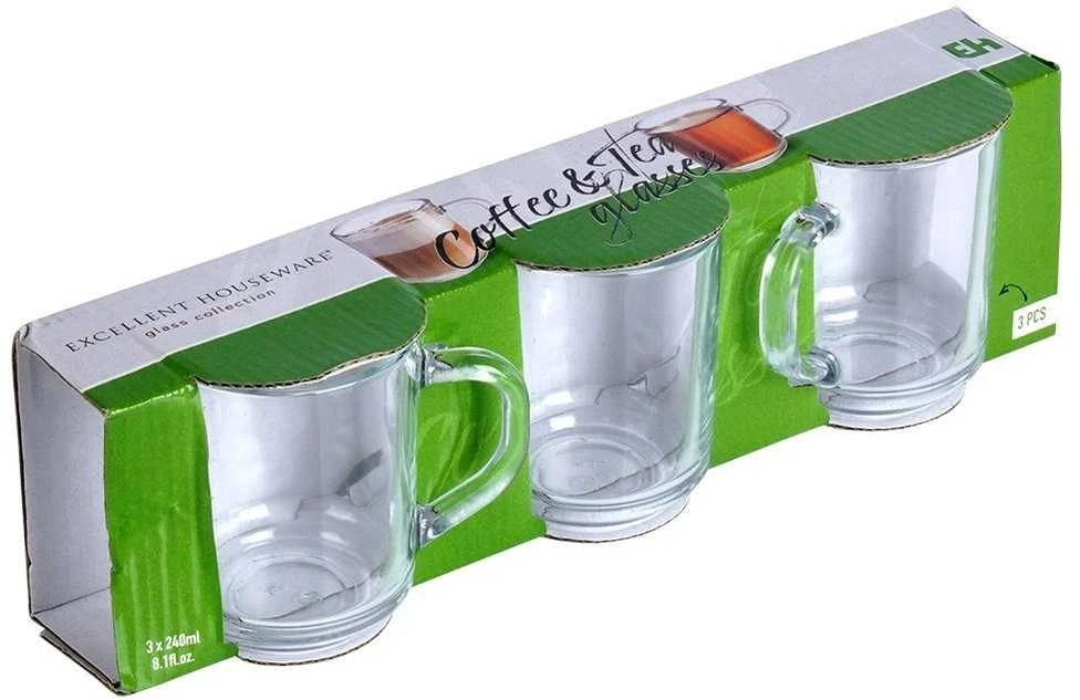 Kavos ir arbatos stiklinės 230 ml 3 vnt.