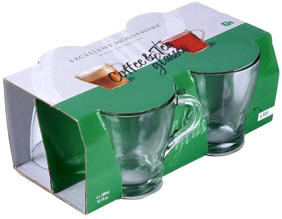 Kavos ir arbatos stiklinės 280 ml 4 vnt.