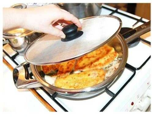 Keptuvės puodo dangtis apsauginės grotelės kepimui nuo purslų 29 cm