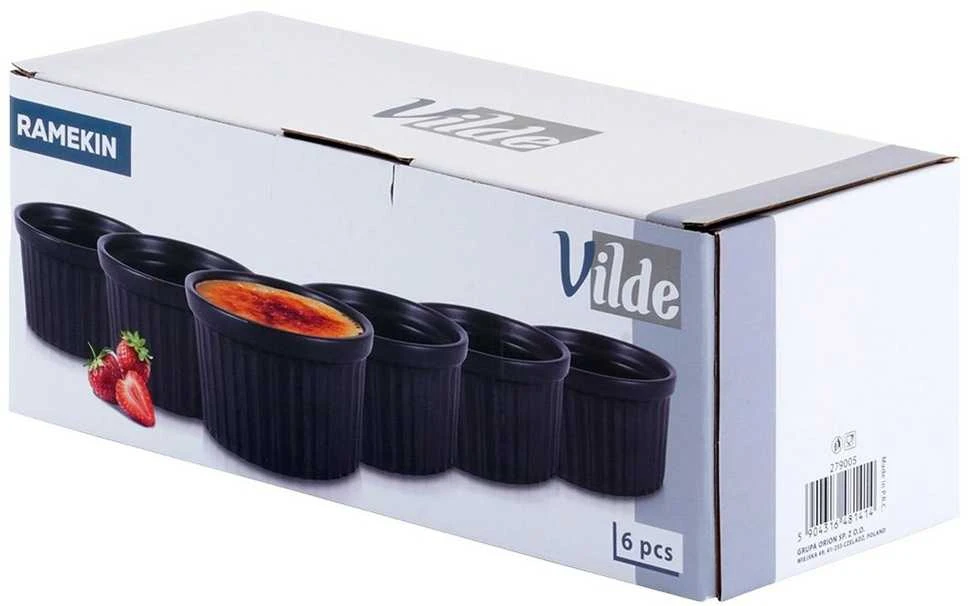 Keraminiai kepimo puodeliai juodi VILDE 260 ml 6 vnt.