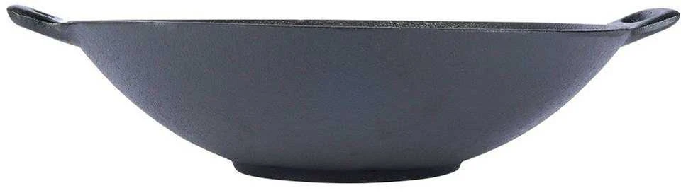 Ketaus keptuvė, wok, ketaus lėkštė su dviem rankenomis, apvali, 30 cm
