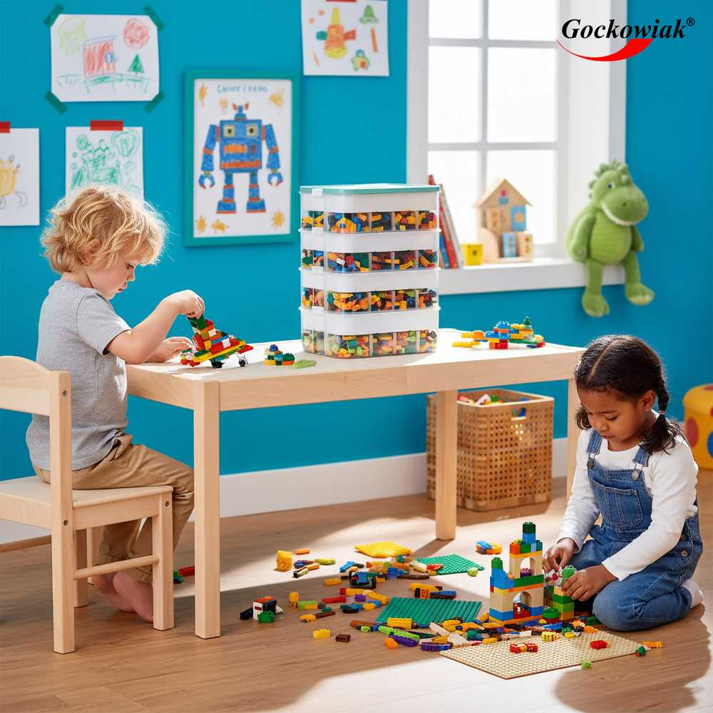 Keturių aukštų dėžė LEGO žaislams