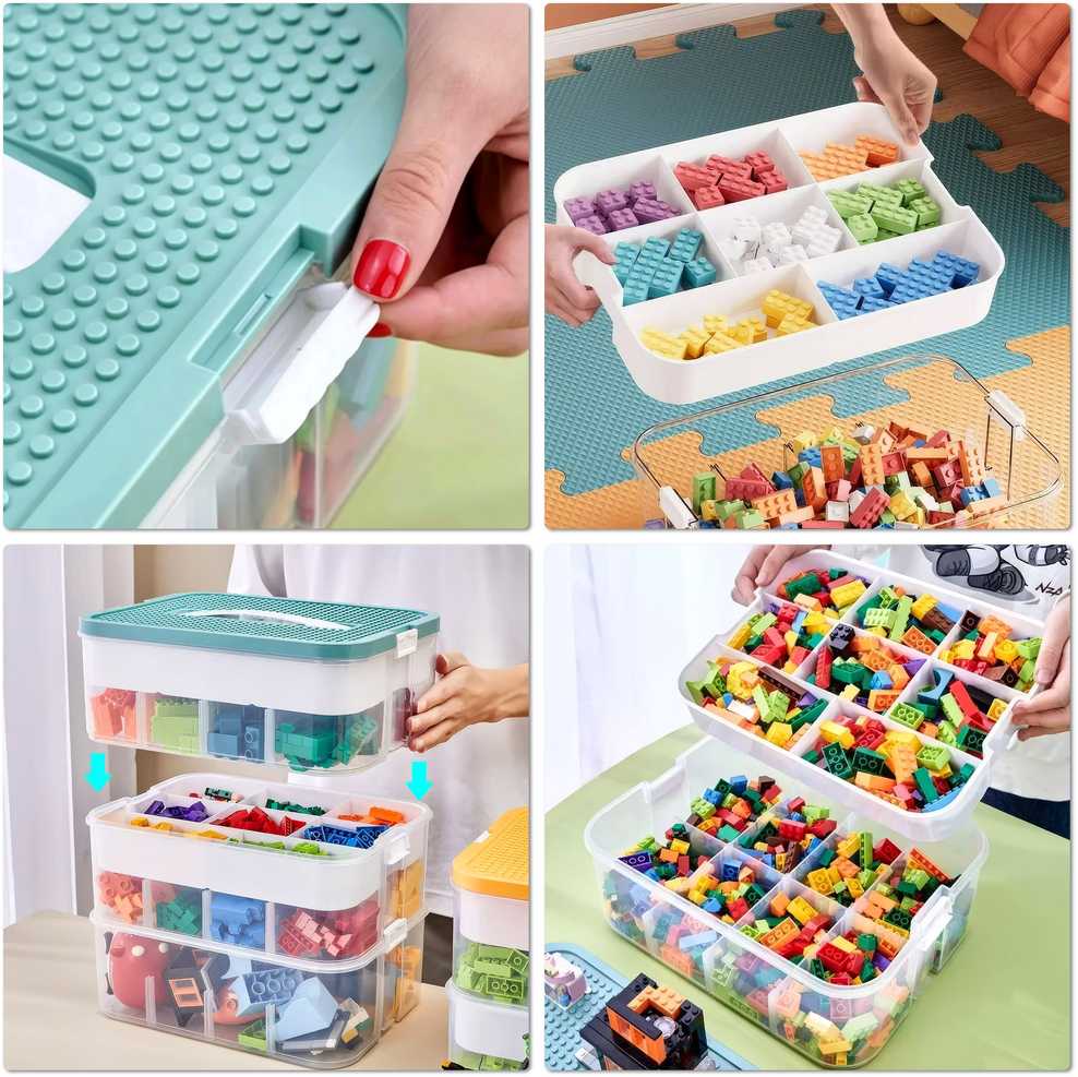 Keturių aukštų dėžė LEGO žaislams