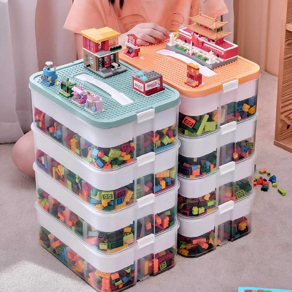 Keturių aukštų dėžė LEGO žaislams