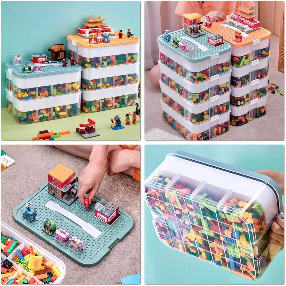 Keturių aukštų dėžė LEGO žaislams
