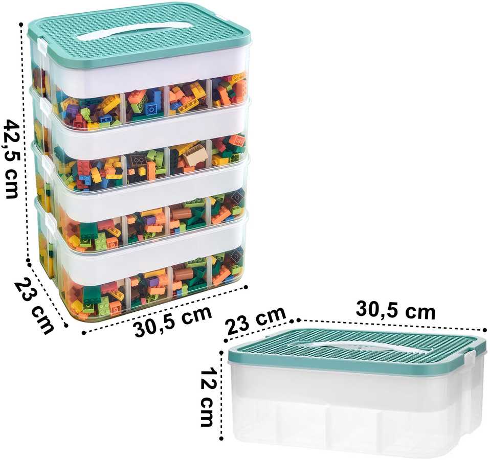Keturių aukštų dėžė LEGO žaislams