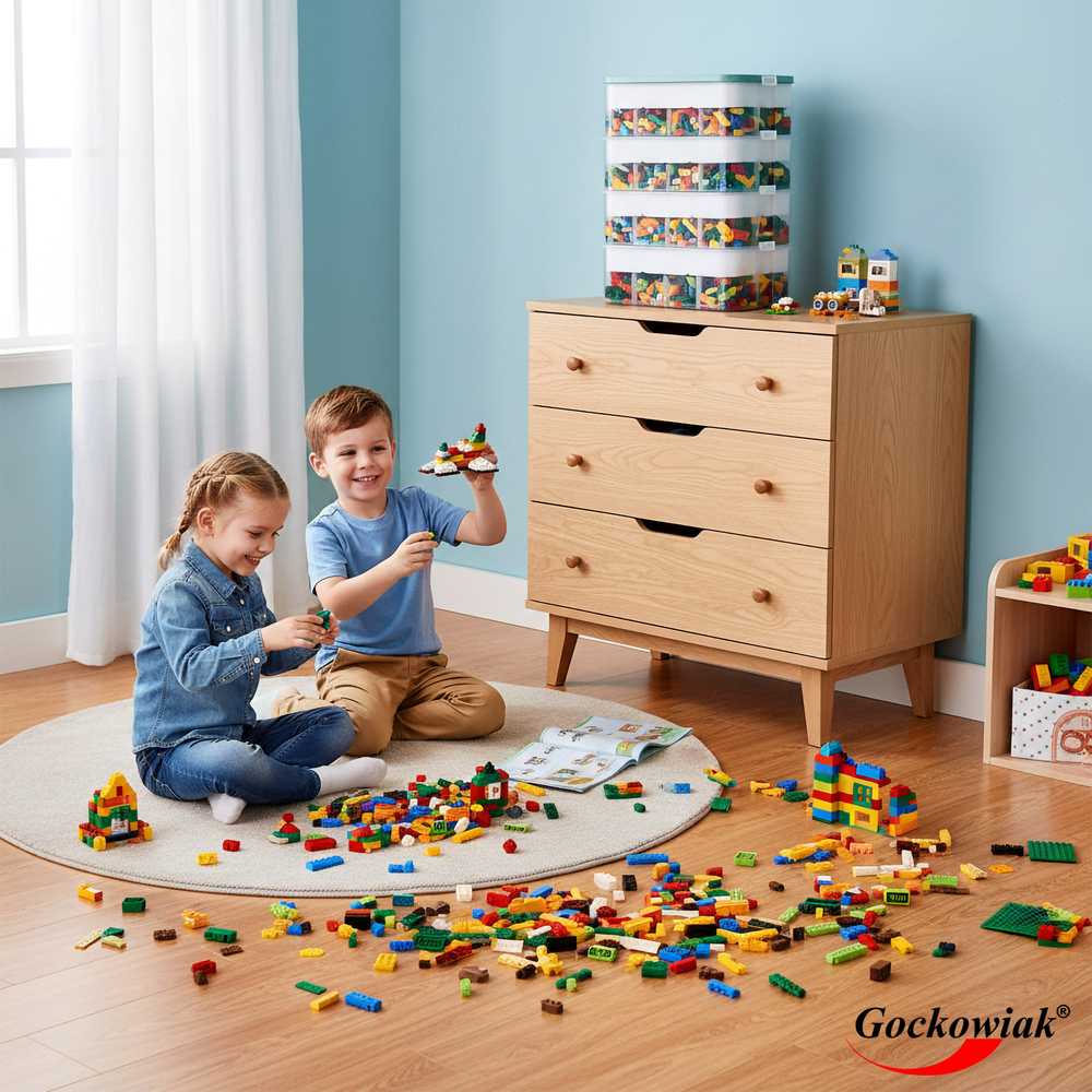 Keturių aukštų dėžė LEGO žaislams