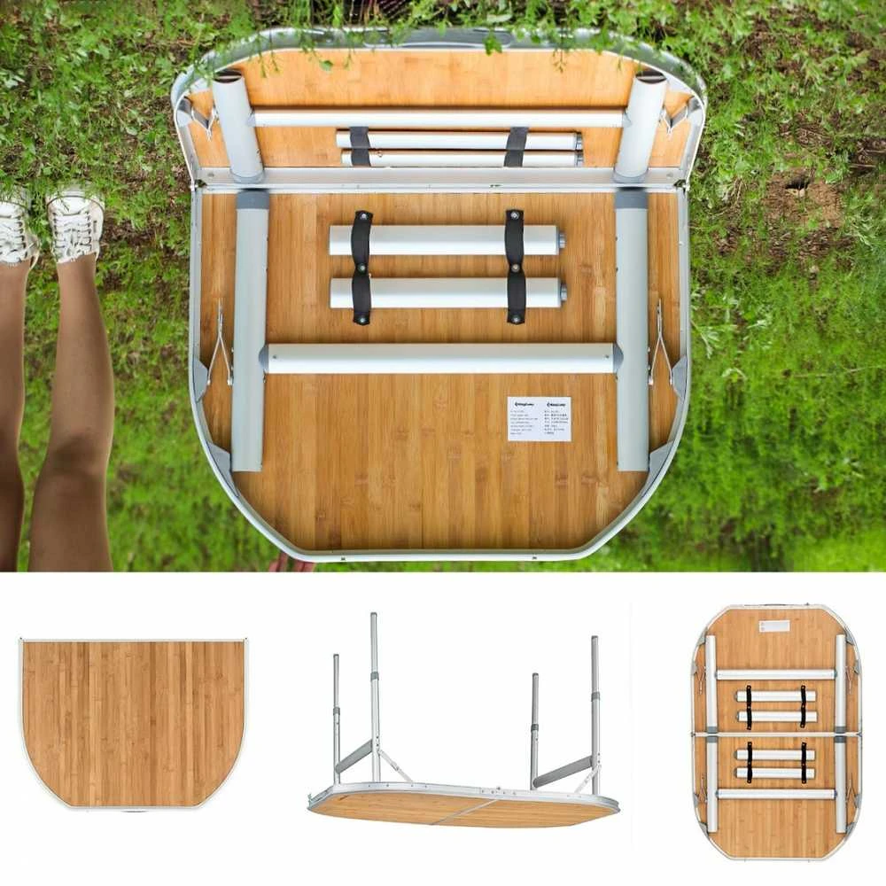KING CAMP Bamboo Camping Stalas 120 x 80 cm