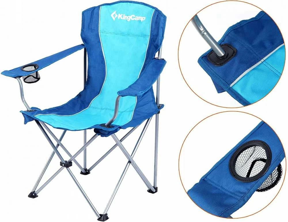 KING CAMP Mėlyna Folding Camping Žvejybos turistų kėdė