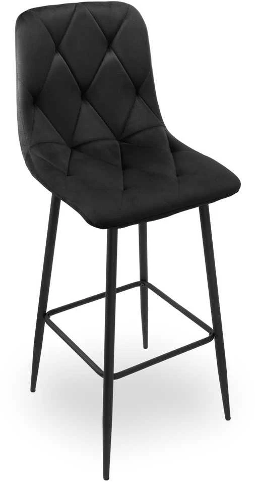 KINGSTON juoda Velvet baro kėdė