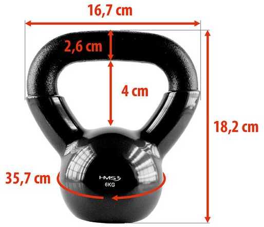 KNV06 Juodas KETUS KETTLEBELL VINILU DEngtas HMS