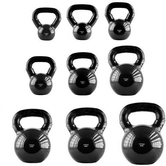 KNV06 Juodas KETUS KETTLEBELL VINILU DEngtas HMS