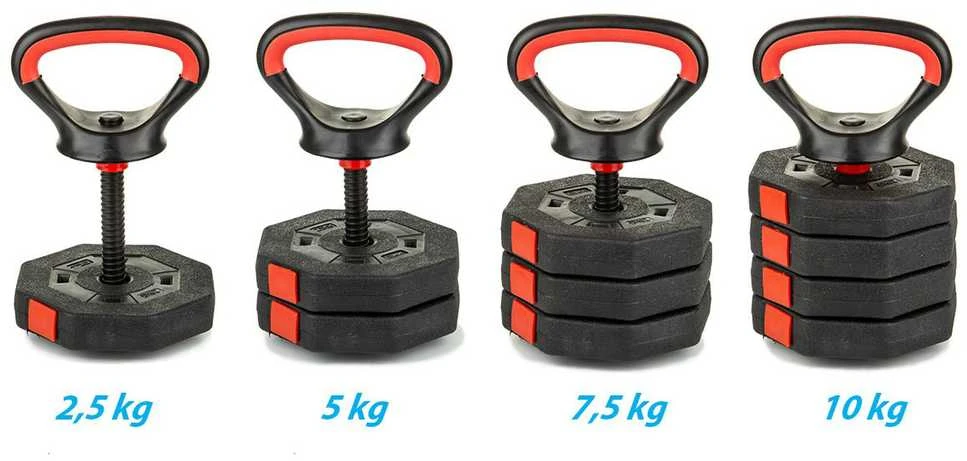 KOMPOZICINIS hantelis KETTLEBELL 10 KG (4X2.5KG) EB FIT