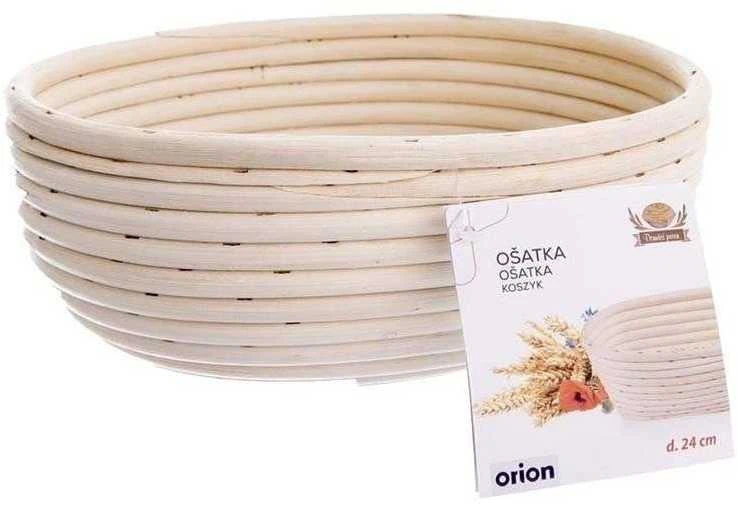 Krepšelis iš rotango duonai kildinanti duonos tešlai 1kg 24x18,5x9 cm