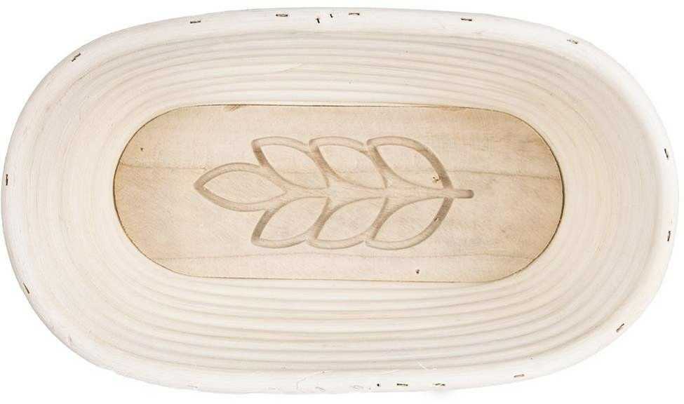 Krepšelis iš rotango duonai kildinanti duonos tešlai 1kg 26x13x9 cm ausis