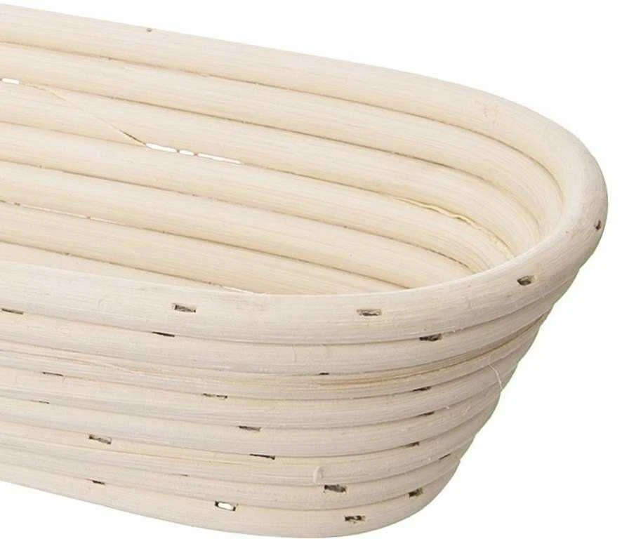 Krepšelis iš rotango duonai kildinanti duonos tešlai 1,5kg 43x16x7 cm